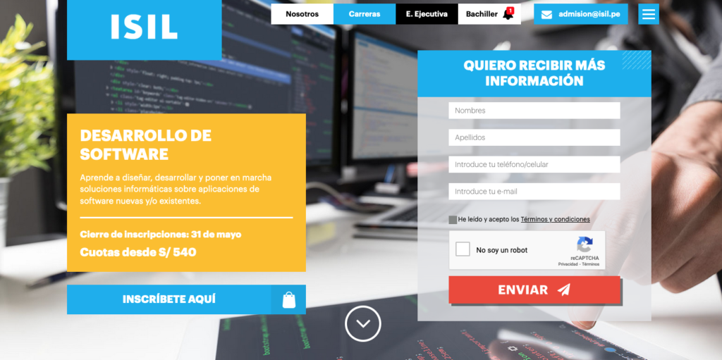 carrera de desarrollo software ISIL