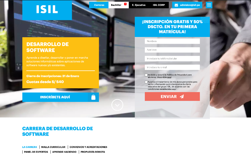 Emprende en la carrera de Desarrollo de Software en ISIL
