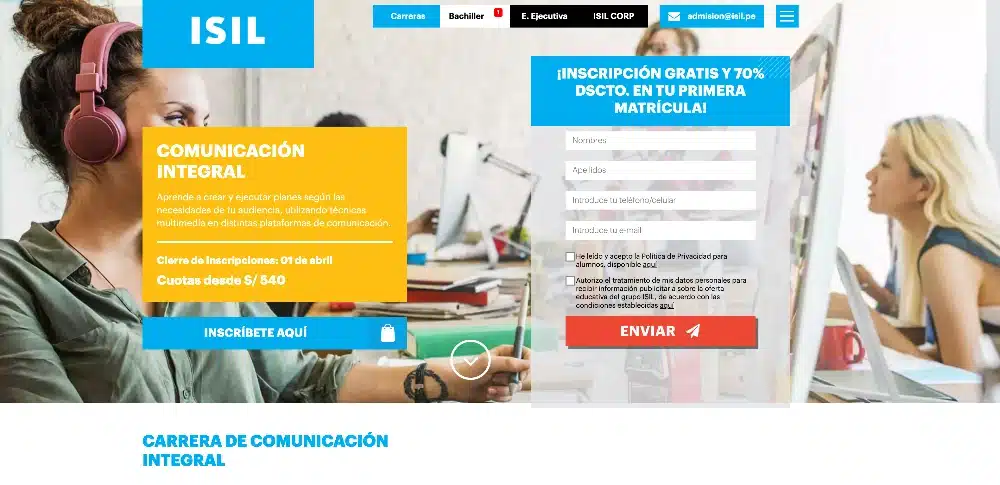 Estudia la carrera de comunicación en ISIL