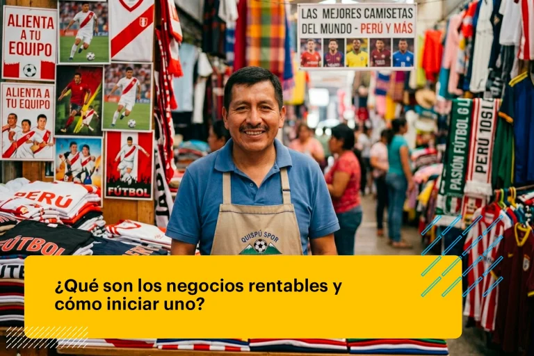 emprendedor peruano vendiendo camisetas de fútbol